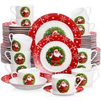 VEWEET Santaclaus 7.4 oz. Multi-colors Porcelain Christmas Espresso Cups  and Saucers Set (Service for 6) SANTACLAUS-6CPS - The Home Depot