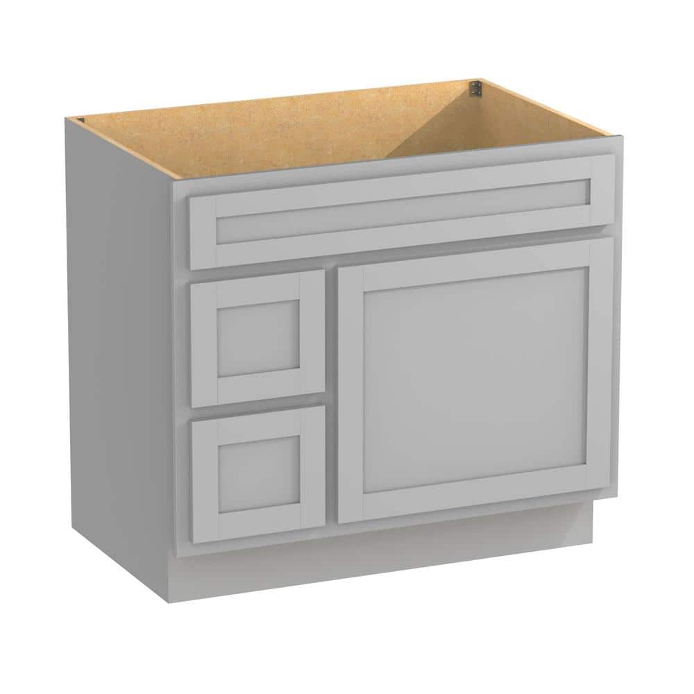 Gray 36" Freestanding Vanity Cabinet with Soft-Closing Drawers