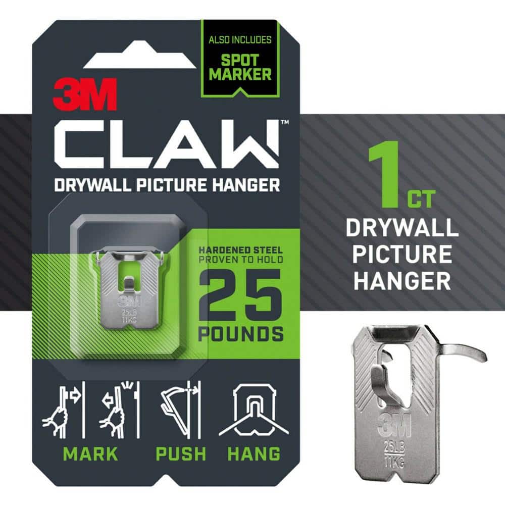 3M CLAW 25 lbs. Drywall Picture Hanger with Temporary Spot Marker  3PH25M-1ES - The Home Depot