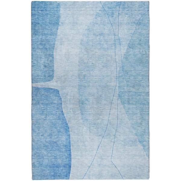 Dream Shag Premium Machine Washable Abstract ADS696 Blue 10 ft. x 14 ft. Area Rug