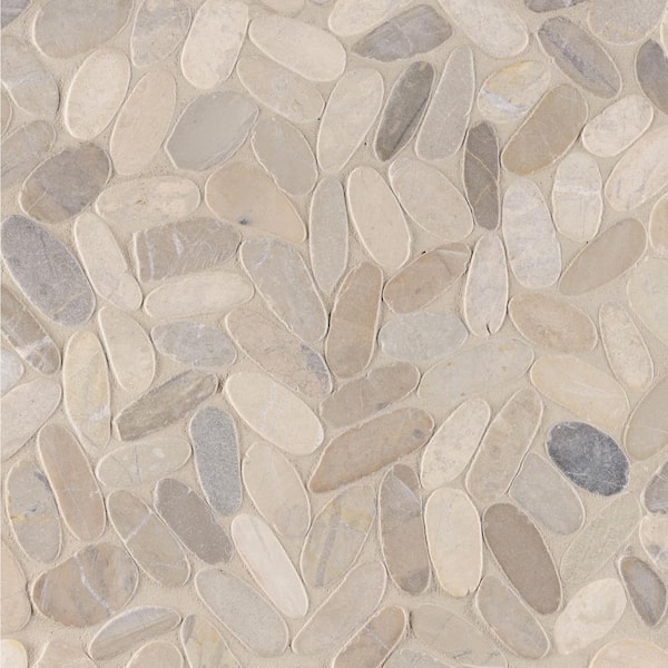 MSI Sliced Pebble Truffle 12 in. x 12 in. Textured Marble Floor and Wall Mosaic Tile (1 sq. ft./Each)