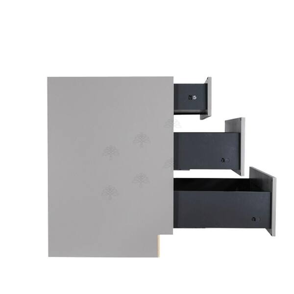LIFEART CABINETRY Anchester Assembled 27x34.5x24 in. Base Cabinet with 3 Drawers in Light Gray