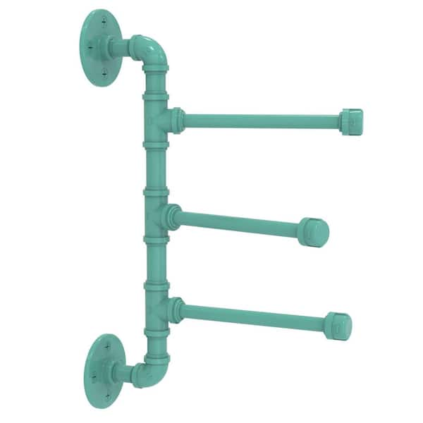 Pipeline 6in. 3 Swing Arm Vertical Towel Bar in Sea Foam Green