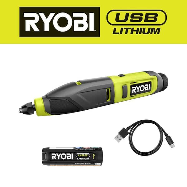 RYOBI USB Lithium Power Carver Kit with 2.0 Ah USB Lithium Battery and Charging Cable
