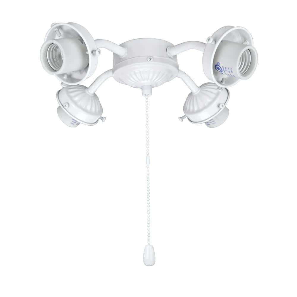 White Steel 12'' 4-Light Ceiling Fan Fitter Kit