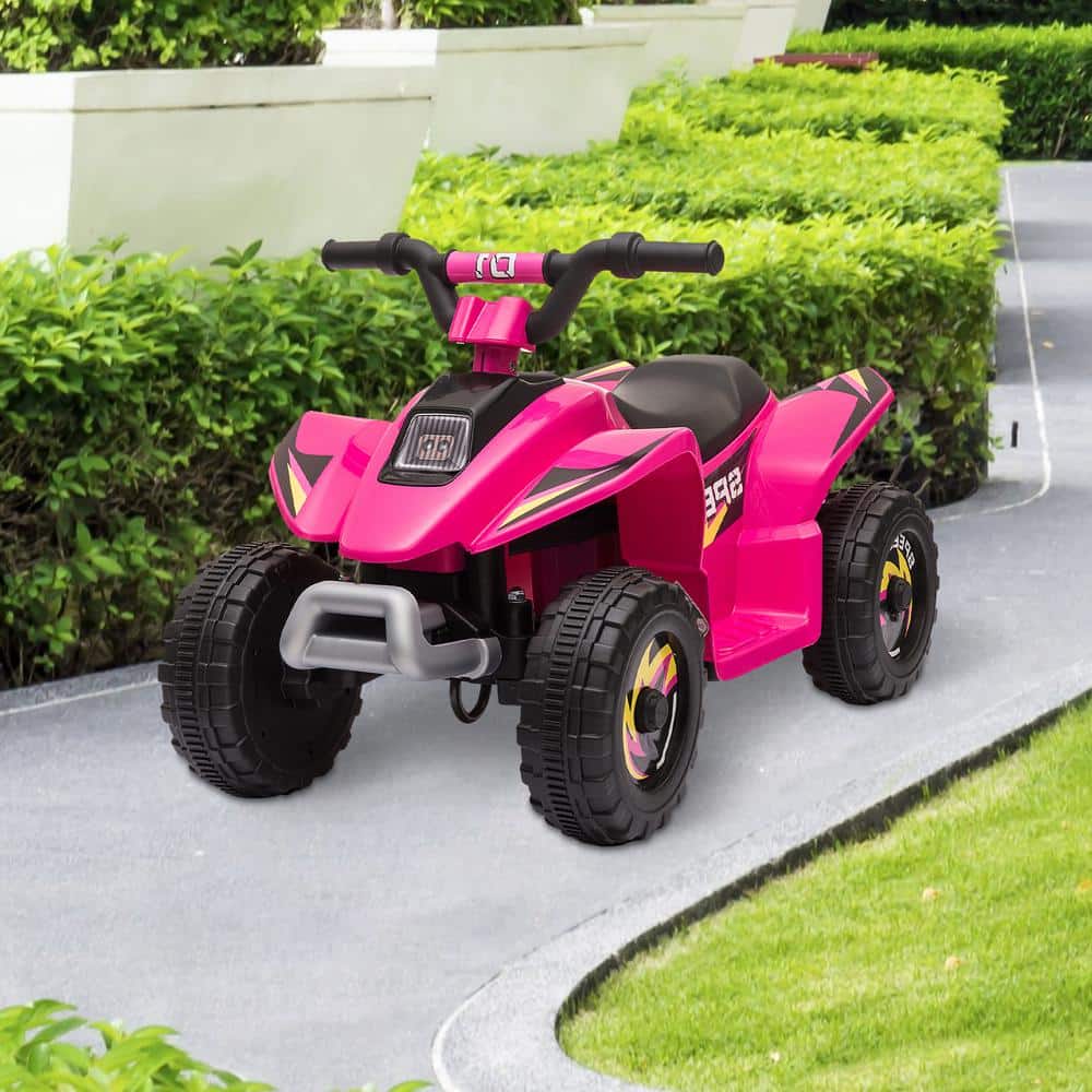 6V Pink Electric Motorized Quad with Safety Features