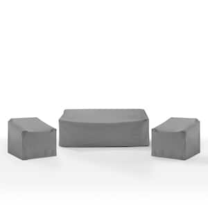 3-Piece Gray Outdoor Furniture Cover Set