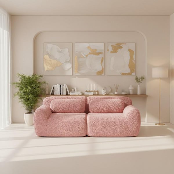 Homy Casa 80.4 in. Armless 2-Seat Plush Microfiber Modular