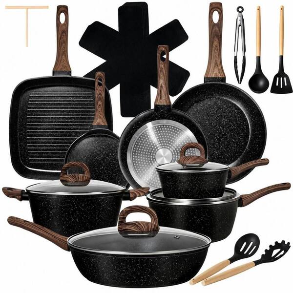 25-Piece Nonstick Ceramic Cookware Sets, Non-Toxic, Large Capacity, Induction Compatible, PFAS PTFE PFOA Free