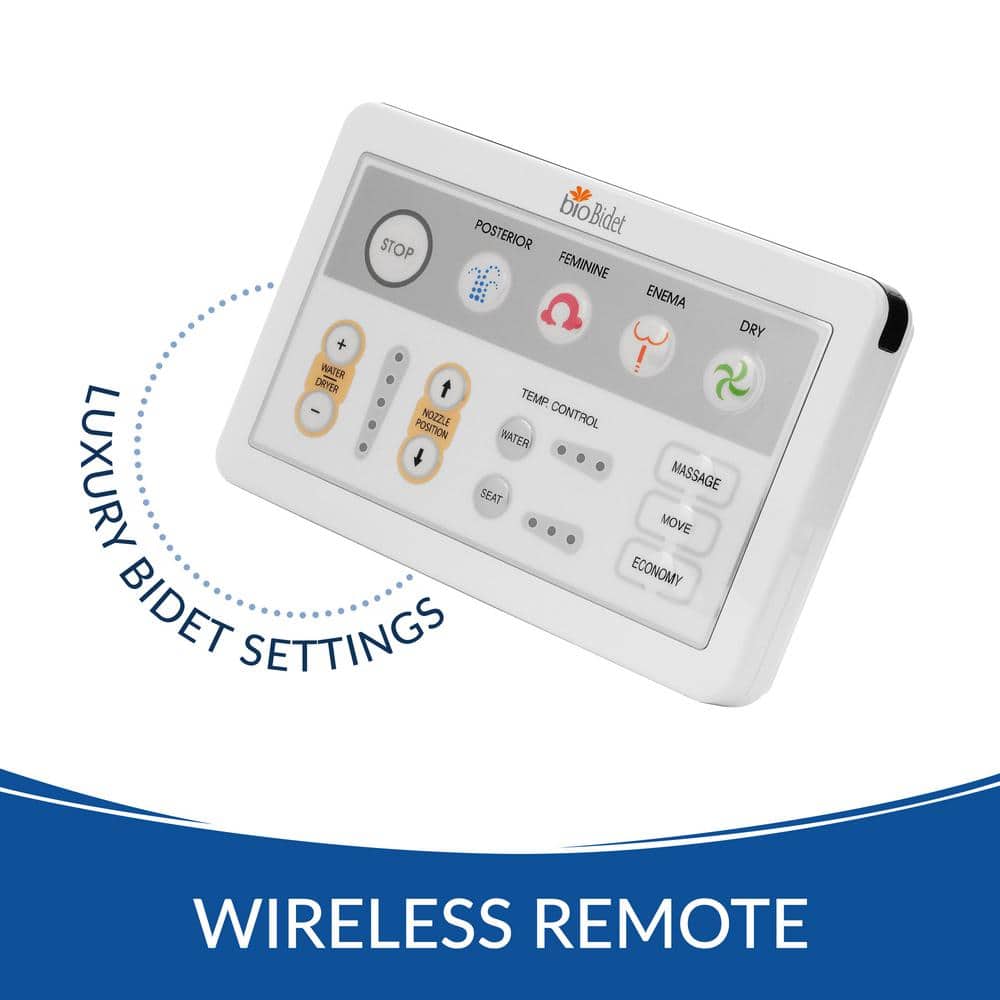 White Heated Round Electric Bidet Toilet Seat with Remote