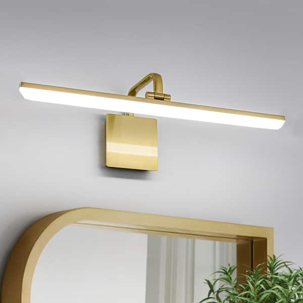 HUOKU Nimbus 1-Light 15 in.W Brushed Gold Brass LED Vanity Light