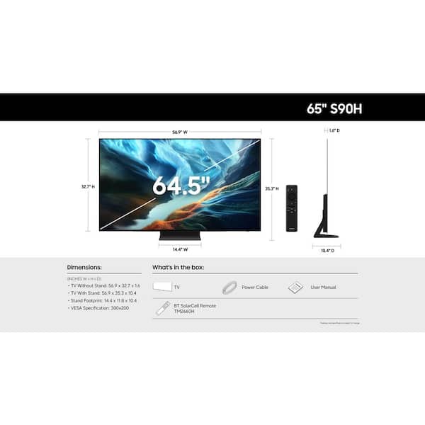 Samsung 65 in. Class S90H Series OLED 4K UHD Vision AI Smart Tizen