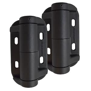 Black Nylon Polymer Self-Closing Adjustable Gate Hinges (2-Pack)