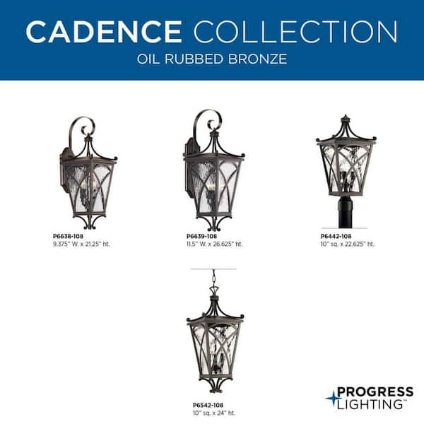 Progress Lighting Cadence Oil Rubbed Bronze Traditional Seeded Glass Lantern Pendant Light