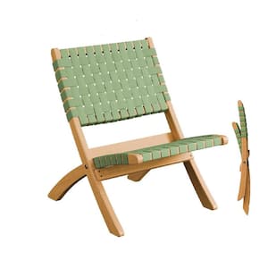 Green Patio Fir Wood Folding Armless Chair