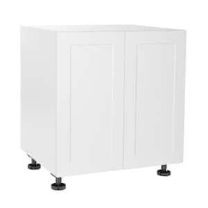 Quick Assemble Modern Style, Shaker White 27 in. Base Kitchen Cabinet, 2 Door (27 in. W x 24 in. D x 34.50 in. H)