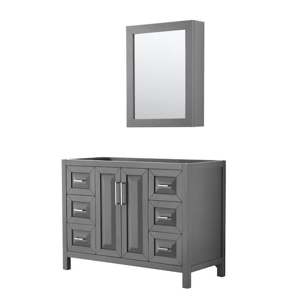 Wyndham Collection Daria 47 in. Single Bathroom Vanity Cabinet Only with Medicine Cabinet in Dark Gray