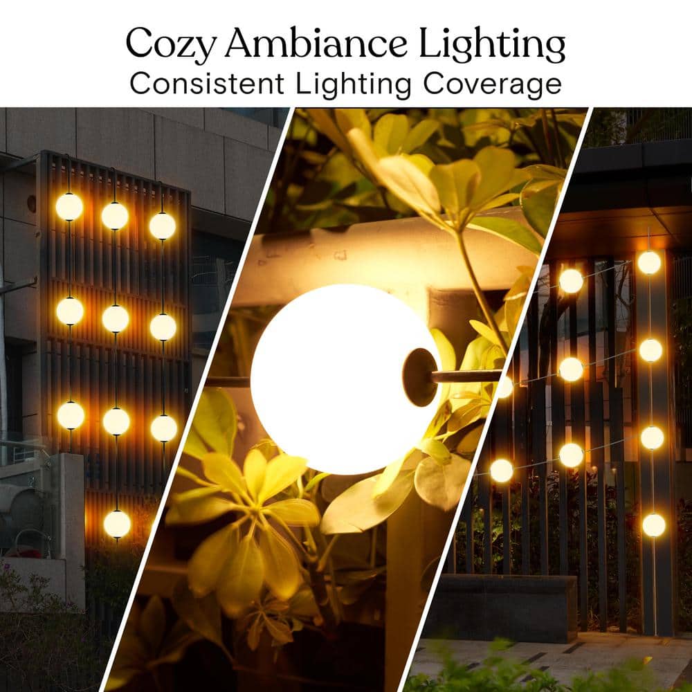 Warm White LED Globe Outdoor String Lights, 30 ft