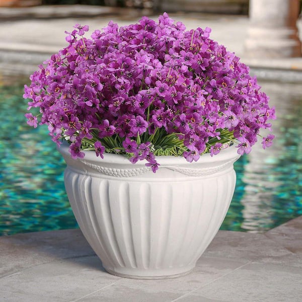 12.98 in. Purple Outdoor Artificial Lavender Flowers 20-Bundles