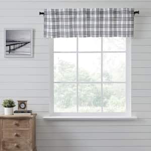 Sawyer Mill Plaid 60 in. L x 16 in. W Cotton Valance in Country Black Soft White