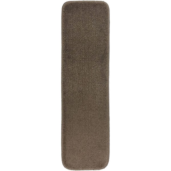 RugStylesOnline Euro Cappucino 7 in. x 24 in. Indoor Carpet Stair Tread Cover Slip Resistant Backing (Set of 7)