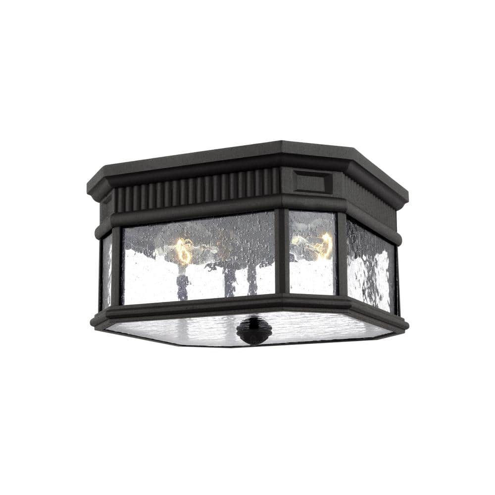 Cotswold Lane Black 2-Light Outdoor Flushmount price history on PriceWatchPro
