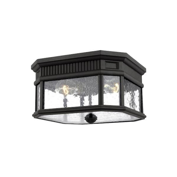Cotswold Lane Black 2-Light Outdoor Flushmount