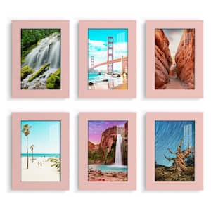 Modern 5 in. x 7 in. Pink Picture Frame (Set of 6)