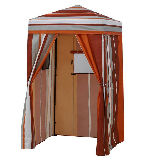 EAGLE PEAK 4 ft. x 4 ft. Pop Up Privacy Tent Foldable Outdoor Portable Dressing Changing Room Shelter, Red Stripe