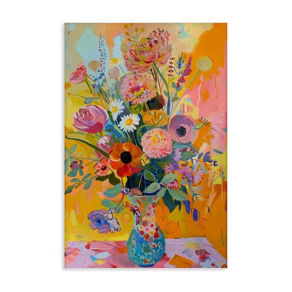 Bright Hued Mod Bouquet by LSR Design Studio Unframed Nature Graphic Art Print 30 in. x 20 in.