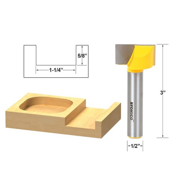 1/4" Shank 1/2" Cutting Dia 2-Flute Carbide Tipped Cleaning Bottom Router Bit 709874833010 