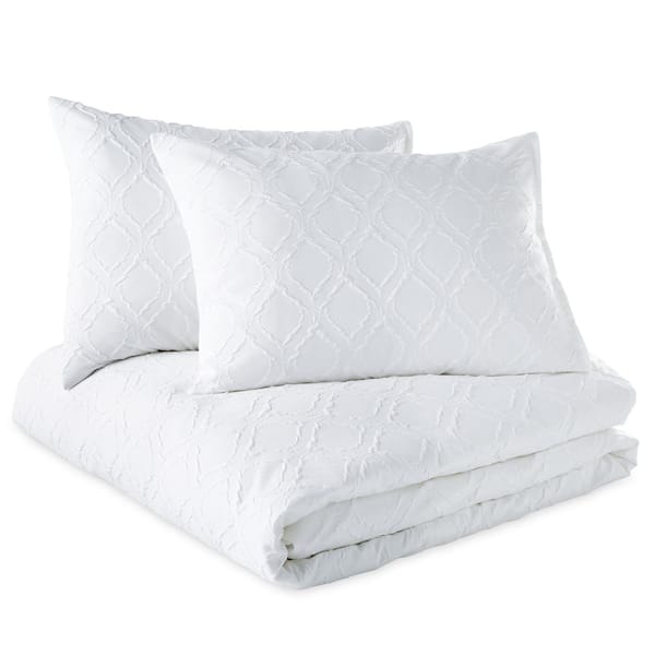 Unbranded 3-Piece White King Duvet Cover Set