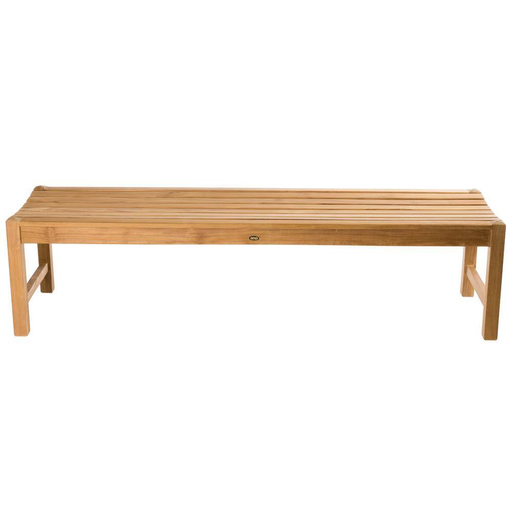 Elite 59" Natural Teak Outdoor Shower Bench