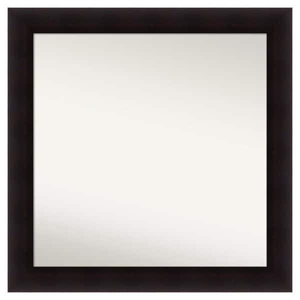 Amanti Art Portico Espresso 33.75 in. x 33.75 in. Custom Non-Beveled Wood Framed Batthroom Vanity Wall Mirror
