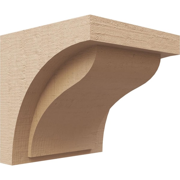 Ekena Millwork 7-in. x 7-in. x 7-in. Series 1 Wide Helena Rough Cedar Woodgrain Timberthane Polyurethane Corbel, Primed Tan