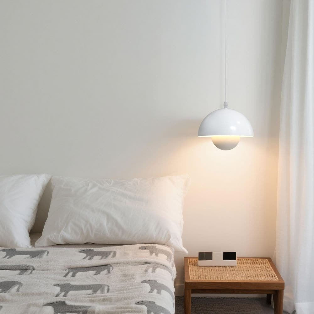 Hemi Sphere Pendant Light in White with Adjustable 3-Color LED, Modern Minimalist Design for Dining, Bedroom, or Office price history on PriceWatchPro