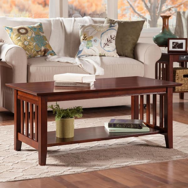 AFI Mission 44 in. Walnut Rectangle Wood Top Coffee Table