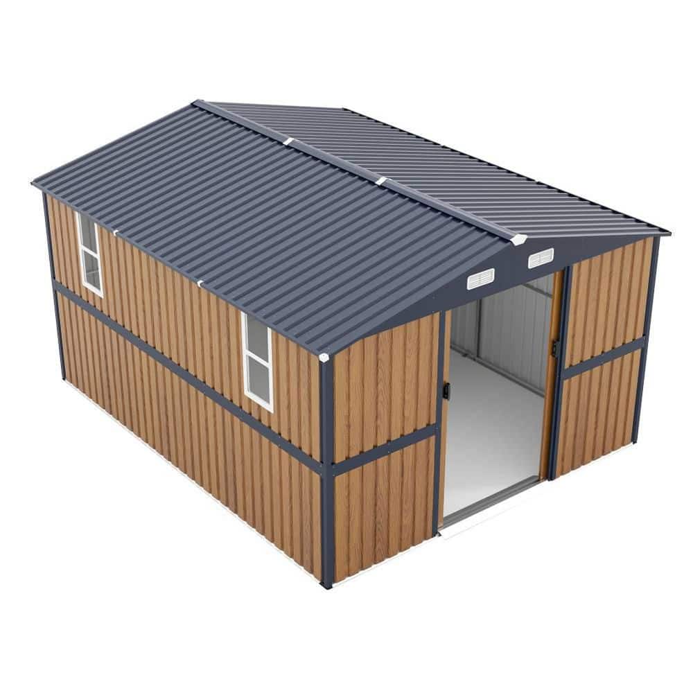 10 ft. W x 12 ft. D Yellow Outdoor Metal Shed with 2 Windows, Double Doors (120 sq. ft. ) price history on PriceWatchPro