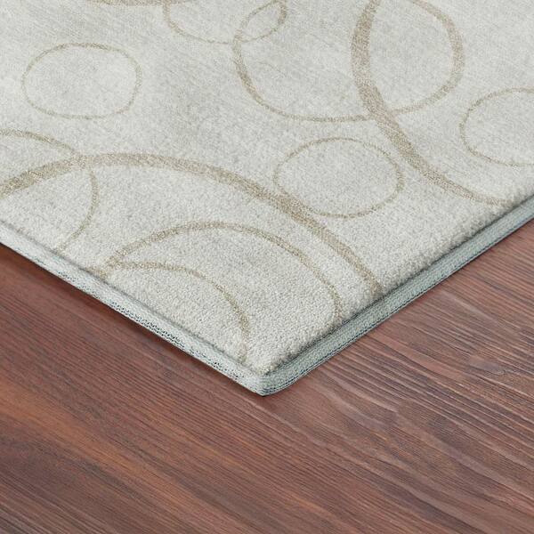 Mayfield Premium Machine Washable Abstract AMF2407 Ivory 3 ft. x 4 ft. Area Rug