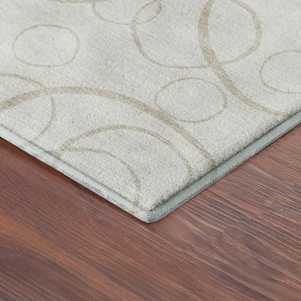 Mayfield Premium Machine Washable Abstract AMF2407 Ivory 5 ft. x 7 ft. 6 in. Area Rug