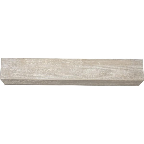 10 in. x 4 in. x 16 ft. 3-Sided (U-Beam) Rough Sawn White Washed Faux Wood  Ceiling Beam