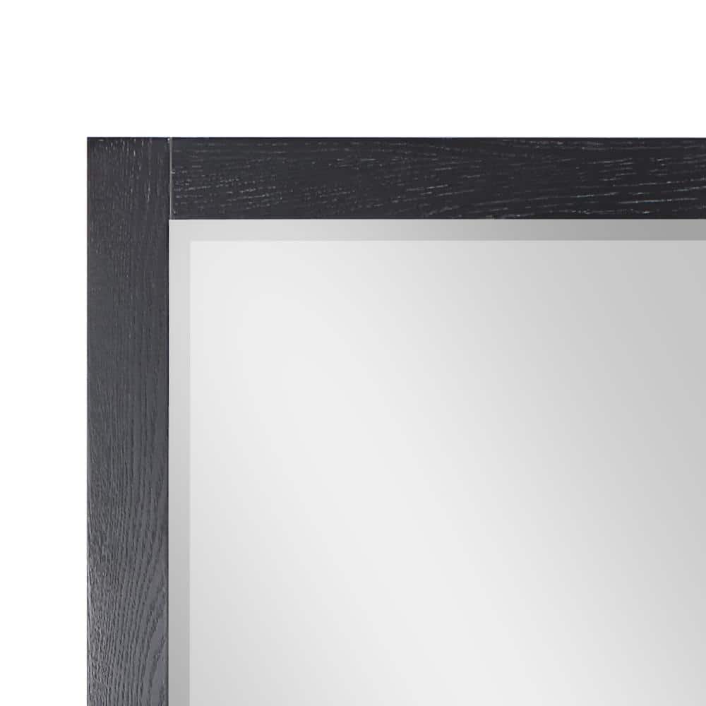 Ivy Black Oak Rectangular Wood Framed Wall Mirror