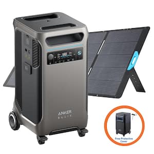 6000W Output/9000W Peak SOLIX F3800 Push Button Start All-in-one Power Station w/ 1 400W Solar Panel for Home/RV Backup