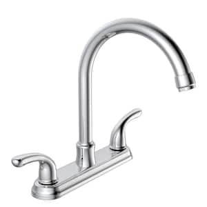 Builders 2-Handle Standard Kitchen Faucet with Sprayer in Chrome