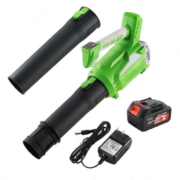 Green Cordless Extended Nozzle Lightweight Handheld Design Leaf Blower Snow Blower with Battery and Charger