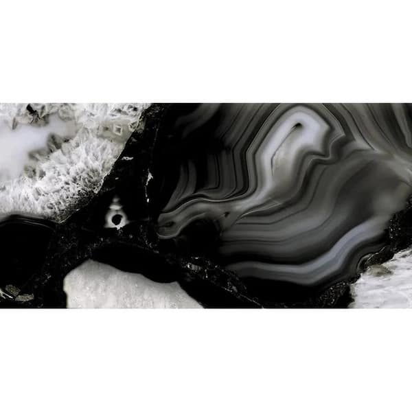 Splendor 4 in. x 4 in. Lappato Black Porcelain Natural Agate Large Format Tile Sample (0.14 sq. ft.)