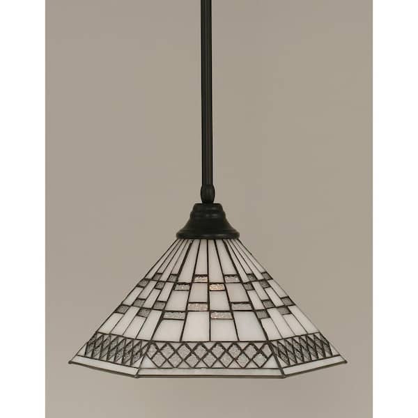 Unbranded Sparta 100-Watt 1-Light Matte Black Bowl Mini Pendant Light with Glass Shade