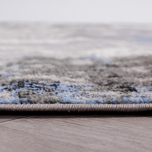 Tralee Modern Abstract 7 ft. 10 in. x 10 ft. Blue Area Rug