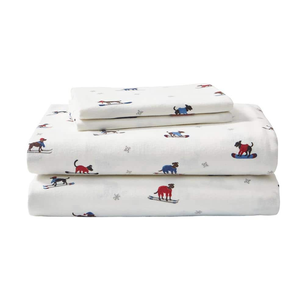 EDDIE BAUER Ski Patrol 4-Piece Red and Blue Graphic Flannel Full Sheet Set  USHSA01065608 - The Home Depot