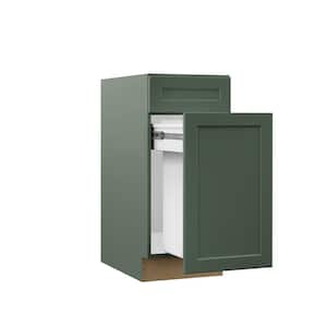 Designer Series Melvern 15 in. W x 24 in. D x 34.5 in. H Assembled Shaker Single Trash Can Kitchen Cabinet in Forest